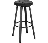 WOLTU Tabouret de Bar avec Siège Similicuir Pivotant, Pieds en Métal avec Repose-Pieds, Charge 120kg, Anthracite BH330an-1