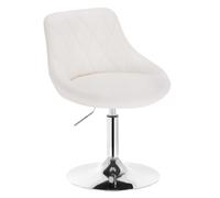 WOLTU Tabouret de Bar, Chaise Coiffeuse en PU, Blanc | Tabouret de bistrot Pivotante, Réglable en Hauteur 42-58 cm, avec Dossier, Structure métallique, pour Cuisine, Salon Chambre