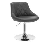 WOLTU Tabouret de Bar, Chaise Coiffeuse en PU, Gris | Tabouret de bistrot Pivotante, Réglable en Hauteur 42-58 cm, avec Dossier, Structure métallique, pour Cuisine, Salon Chambre