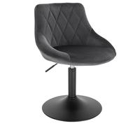 WOLTU Tabouret de Bar, Chaise Coiffeuse en Velours, Gris Foncé | Tabouret de bistrot Pivotante, Réglable en Hauteur 42-58 cm, avec Dossier, Structure métallique, pour Cuisine, Salon Chambre