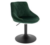 WOLTU Tabouret de Bar, Chaise Coiffeuse en Velours, Vert Foncé | Tabouret de bistrot Pivotante, Réglable en Hauteur 42-58 cm, avec Dossier, Structure métallique, pour Cuisine, Salon Chambre
