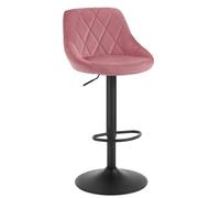 WOLTU Tabouret de Bar, Chaise de Bar Haute Cuisine, Réglable en Hauteur, Siège pivotant à 360° Confortable, avec Dossier et Repose-Pieds, pour Cuisine, Salle à Manger, en Velours, Rose