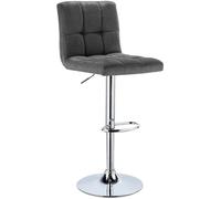 WOLTU Tabouret de Bar en Lin Chaise de Bar avec repose-pied Hauteur réglable,capacité de charge de siège:100 kg,Gris Foncé