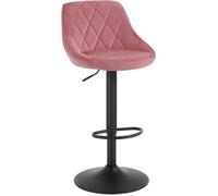 WOLTU 1 x Tabouret de Bar en Velours Hauteur réglable,Rose BH219rs-1