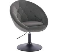 WOLTU Tabouret de Bar, Fauteuil de bar en velours réglable, Chaise de loisir rotatif, hauteur réglable, Gris Foncé