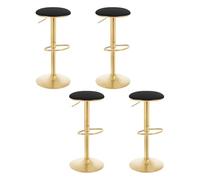 WOLTU Tabouret de Bar Lot de 4 Pivotant Chaise de Bar Ergonomique avec Repose-Pieds Tabouret Rond Haut Métallique Hauteur Réglable (60-80,5cm) pour Chambre Comptoir Cafétéria Noir BH302sz-4