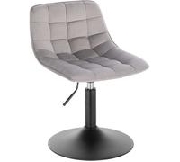 WOLTU Tabouret de Bar Siège en Velours Chaise de Bar avec Dossier Tabouret Rotatif Moderne Hauteur Réglable Gris Clair