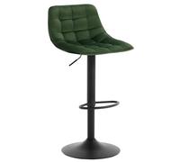 WOLTU Tabouret de Bar, Tabouret Rotatif et Réglable en Hauteur, en Velours et Métal, Vert Foncé, BH273dgn-1