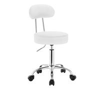 WOLTU Tabouret de Bureau, avec Dossier, en PU, Blanc