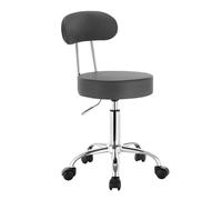 WOLTU Tabouret de Bureau, avec Dossier, en PU, Gris