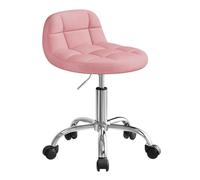WOLTU Tabouret de Bureau, Tabouret Coiffeuse, Velours, Rose