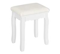 WOLTU Tabouret Coiffeuse Blanc Chaise de Maquillage en Velours Pouf Banc Piano Style Baroque 38x28.5x45cm MB6095ws