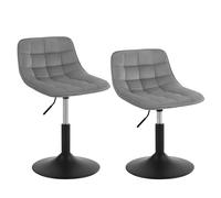 WOLTU Tabouret de Coiffeuse, Chaise de Maquillage 2er Set Pivotante avec Dossier et Réglable en Hauteur, pour Salon, Chambre à Coucher, Salle à Manger, Bureau à Domicile, Velours, Gris Clair