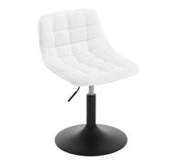 WOLTU Tabouret de Coiffeuse, Chaise de Maquillage Pivotante avec Dossier et Réglable en Hauteur, pour Salon, Chambre à Coucher, Salle à Manger, Bureau à Domicile, Chenille, Blanc
