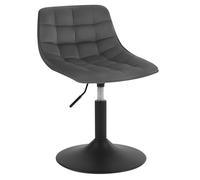 WOLTU Tabouret de Coiffeuse, Chaise de Maquillage Pivotante avec Dossier et Réglable en Hauteur, pour Salon, Chambre à Coucher, Salle à Manger, Bureau à Domicile, Velours, Gris Foncé