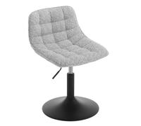 WOLTU Tabouret de Coiffeuse, Chaise de Maquillage Pivotante avec Dossier et Réglable en Hauteur, pour Salon, Chambre à Coucher, Salle à Manger, Bureau à Domicile, Chenille, Gris