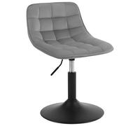 WOLTU Tabouret de Coiffeuse, Chaise de Maquillage Pivotante avec Dossier et Réglable en Hauteur, pour Salon, Chambre à Coucher, Salle à Manger, Bureau à Domicile, Velours, Gris Clair