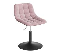 WOLTU Tabouret de Coiffeuse, Chaise de Maquillage Pivotante avec Dossier et Réglable en Hauteur, pour Salon, Chambre à Coucher, Salle à Manger, Bureau à Domicile, Velours, Rose