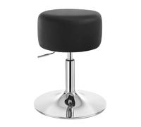WOLTU Tabouret de Coiffeuse, Tabouret de Bar Rond, Pivotant, Hauteur Réglable 54-69cm, en Similicuir, Noir, BH14sz-1