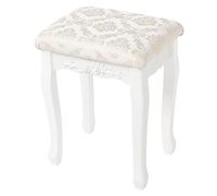 WOLTU Tabouret de Coiffeuse, Tabouret de Piano Rembourré, pour Chambre à Coucher, Salon, en Blanc, MB6011