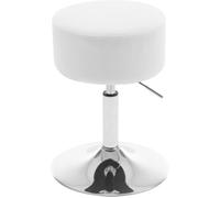 WOLTU Tabouret de Maquillage Pivotant, Tabouret de Bar Rond en Velours Côtelé, Réglable en Hauteur, Rembourré, Blanc W0ATT0349-1