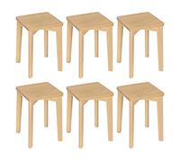 WOLTU Tabouret en Bois Massif, Chaise de Cuisine et Salle à Manger, Siège Carré Rectangulaire, Hauteur 44,5cm, BH344ei-6