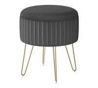 WOLTU Tabouret Rond avec Rangement, Siège Rembourré en Velours Hollandais
