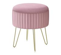 WOLTU Tabouret Rond avec Rangement, Siège Rembourré en Velours Hollandais