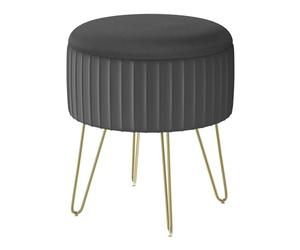 WOLTU Tabouret Rond avec Rangement, Siège Rembourré en Velours Hollandais
