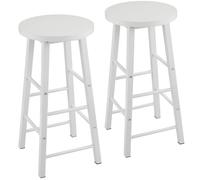 WOLTU Tabourets Bar Lot de 2, Chaise Bar Cuisine Haute, avec Repose-Pieds, Structure en Acier Stable, pour Bistrot et Salle à Manger, Design Industriel, Blanc