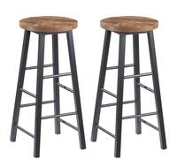 WOLTU Tabourets Bar Lot de 2, Chaise Bar Cuisine Haute, avec Repose-Pieds, Structure en Acier Stable, pour Bistrot et Salle à Manger, Design Industriel, Noir+Vintage