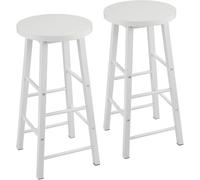 WOLTU Tabourets Bar Lot de 2, Chaise Bar Cuisine Haute, avec Repose-Pieds, Structure en Acier Stable, pour Bistrot et Salle à Manger, Design Industriel, Blanc
