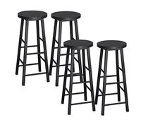 WOLTU Tabourets Bar Lot de 4, Chaise Bar Cuisine Haute, avec Repose-Pieds, Structure en Acier Stable, pour Bistrot et Salle à Manger, Design Industriel, Noir