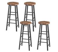 WOLTU Lot de 4 Tabourets de Bar, Tabouret de Bistrot, Chaise Stable et Durable, Surface d'assise en MDF, Noir+Vintage