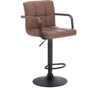 WOLTU Tabourets de Bar, Brun Foncé, Assise en Similicuir, Rotatif Réglable en Hauteur, Pied en métal