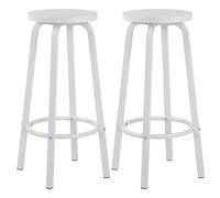 WOLTU Tabourets de Bar Lot de 2, Tabouret Haut 72cm, Blanc