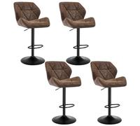 WOLTU Tabourets de Bar, Lot de 4, Hauteur Réglable, Chaise de Bar Pivotante | Chaise Haute Bar, avec Dossier et Repose-Pieds, en PU, Brun Foncé, pour Bar, Cuisine, Salle à Manger
