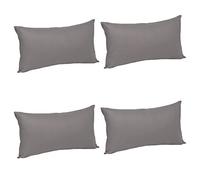 WOLTU Taies d'Oreillers 4 pièces en Coton Housse d'oreiller avec Fermeture éclair 50x70cm,Gris foncé