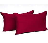 WOLTU Taies d'Oreillers Seulement, en 100% Coton 2 pièces, utilisé pour Maison, Bureau, Salon, 30x50 cm Bordeaux, (Taies d'Oreillers Seulement, Aucun Remplissage)