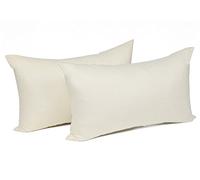 WOLTU Taies d'Oreillers Seulement, en 100% Coton 2 pièces, utilisé pour Maison, Bureau, Salon, 30x50 cm Crème, (Taies d'Oreillers Seulement, Aucun Remplissage)