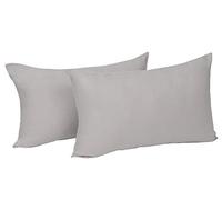 WOLTU Taies d'Oreillers Seulement, en 100% Coton 2 pièces, utilisé pour Maison, Bureau, Salon, 30x50 cm Gris Clair, (Taies d'Oreillers Seulement, Aucun Remplissage)