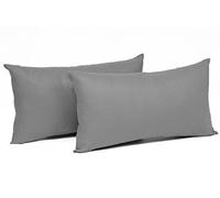 WOLTU Taies d'Oreillers Seulement, en 100% Coton 2 pièces, utilisé pour Maison, Bureau, Salon, 40x60 cm Gris Foncé, (Taies d'Oreillers Seulement, Aucun Remplissage)