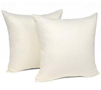 WOLTU Taies d'Oreillers Seulement, en 100% Coton 2 pièces, utilisé pour Maison, Bureau, Salon, 45x45 cm Crème, (Taies d'Oreillers Seulement, Aucun Remplissage)