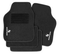 WOLTU Tapis de Voiture Universel, Broderie Sports Protecteurs, 4 pièces, Avant et Arrière, Antidérapant, Noir