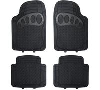 WOLTU Tapis de voiture universel lot de 4,tapis de sol pour voiture en Caoutchouc, Réglez par cuttable,Noir