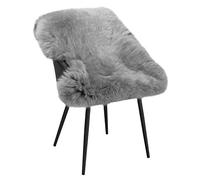 WOLTU Tapis en laine de mouton écologique (Schaffell), vrai fell naturel doux et duveteux. Pour salon, chambre à coucher, chambre d’enfant : tapis devant lit ou pour chaise/canapé. Gris Clair,90-110cm