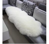 WOLTU Tapis en Peau de Mouton Tapis pour chambre,salon de lit,Tapis de Laine Toison Moquette,Tapis de canapé 170-180cm, Blanc