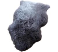 WOLTU Tapis en Peau de Mouton, Tapis pour chambre,salon de lit,Tapis de Laine Toison Moquette,Tapis de canapé 100-110cm,Gris