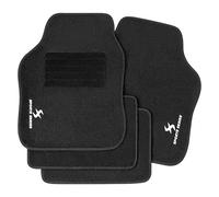 WOLTU Tapis Voiture Universel, Tapis de Voiture Antidérapant, 4 Pièces, Noir
