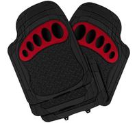 WOLTU Tapis Voiture Universel, Tapis de Voiture Antidérapants et Sécable, en Caoutchouc, Noir + Rouge